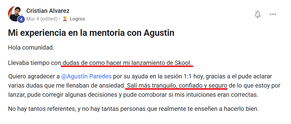 Logro testimonio 8